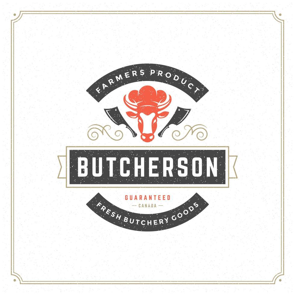 Butcher shop logo illustration. vector