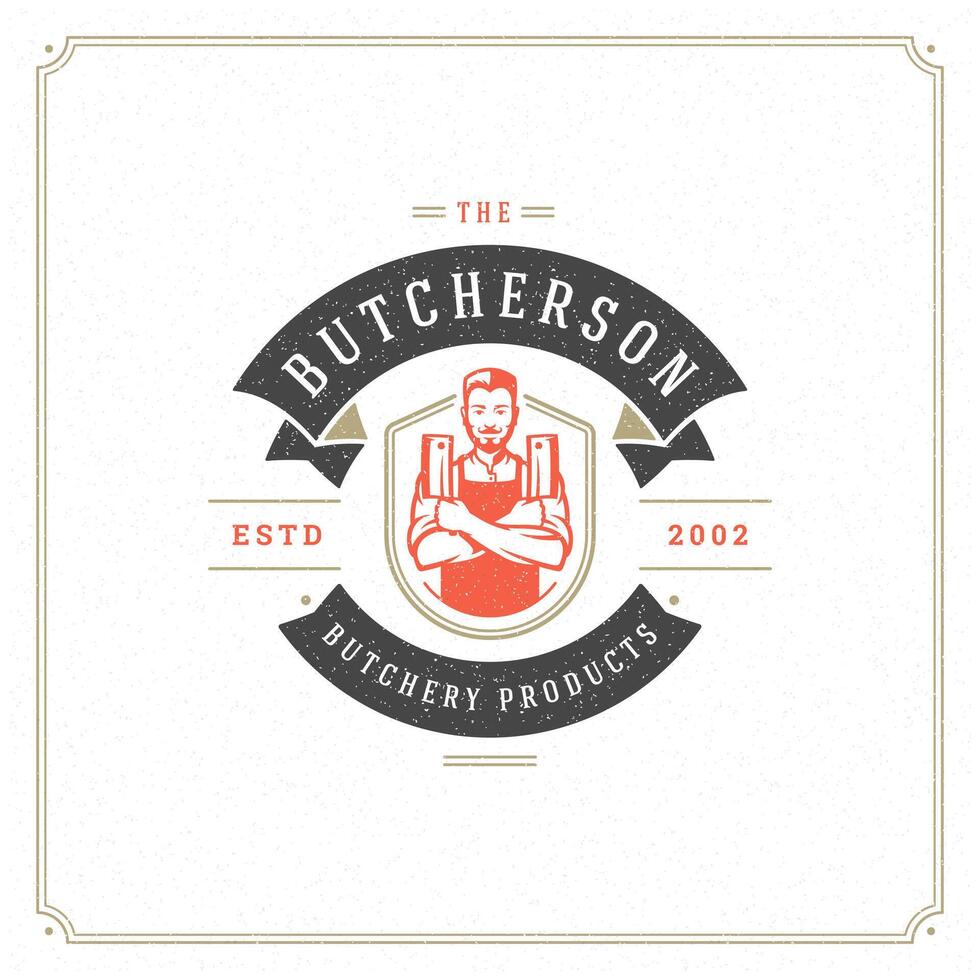 Butcher shop logo illustration. vector