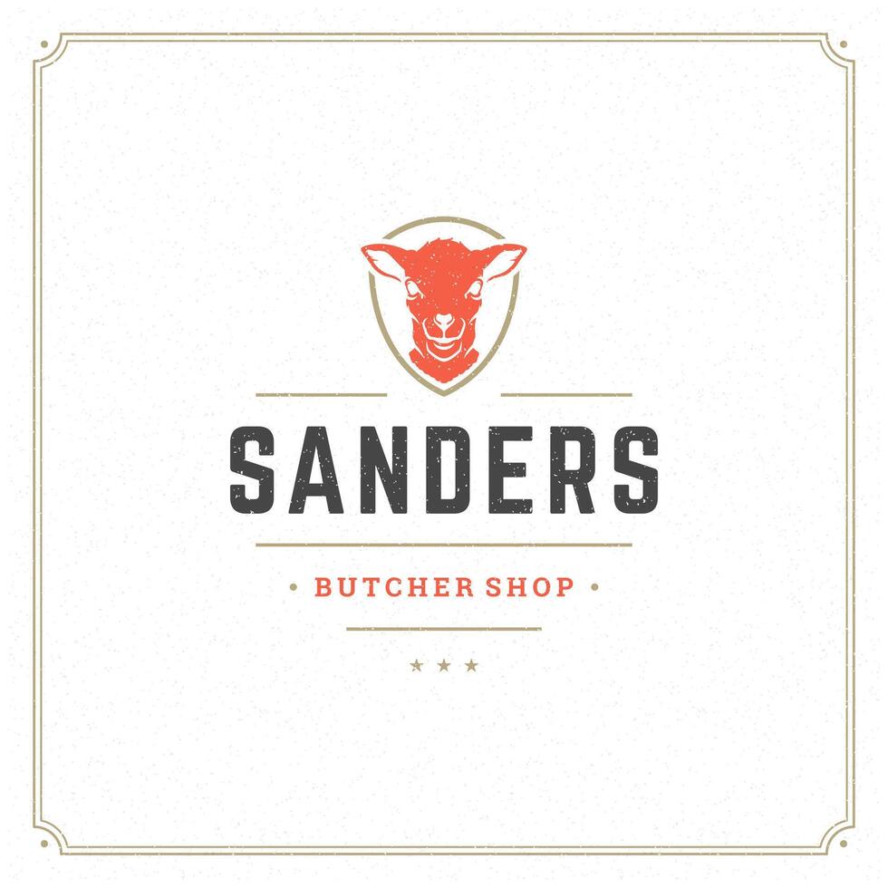 Butcher shop logo illustration. vector