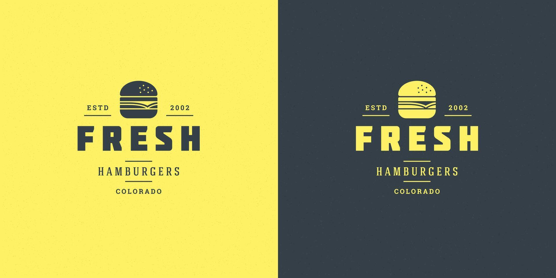 Burger logo illustration hamburger silhouette good for restaurant menu and cafe badge vector