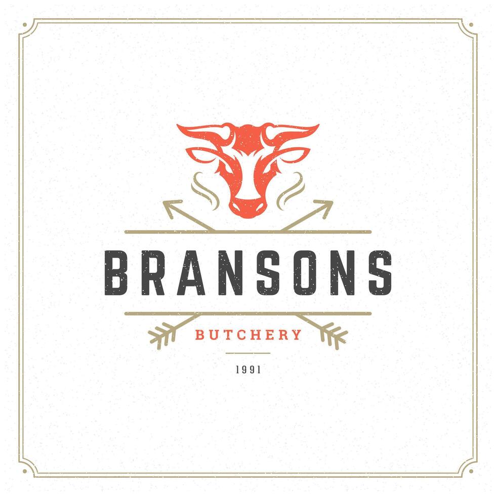 Butcher shop logo illustration. vector