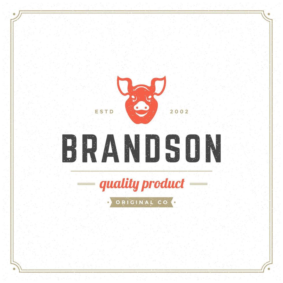 Butcher shop logo design illustration. vector