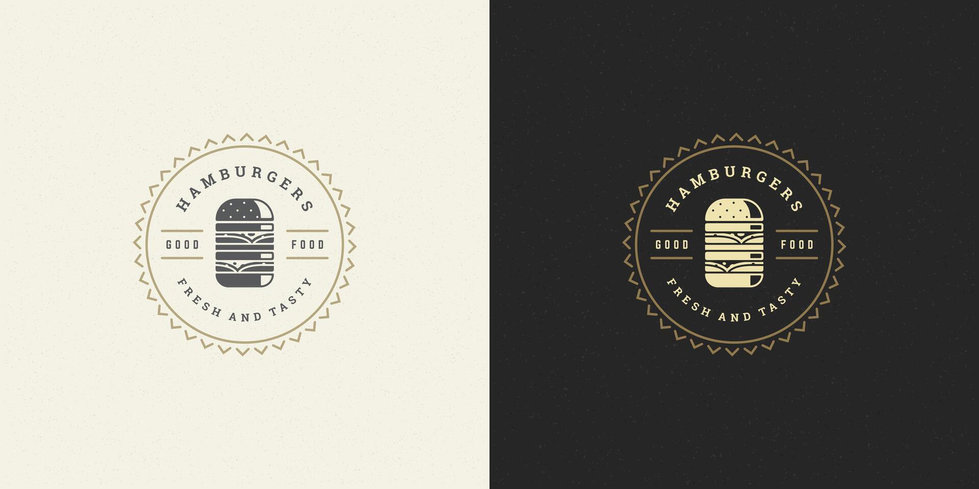 Burger logo illustration hamburger silhouette good for restaurant menu and cafe badge vector