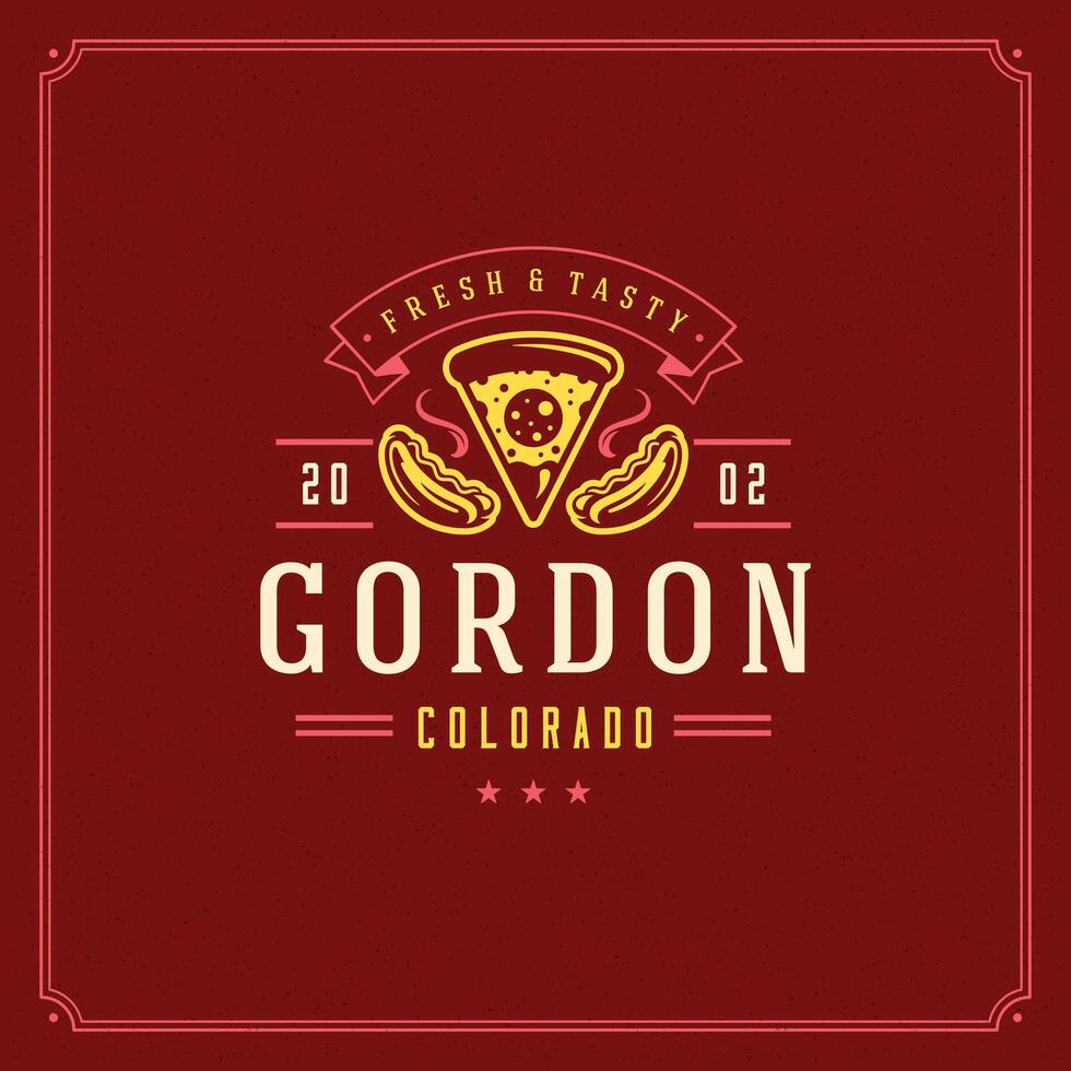 Pizzeria logo design illustration. vector