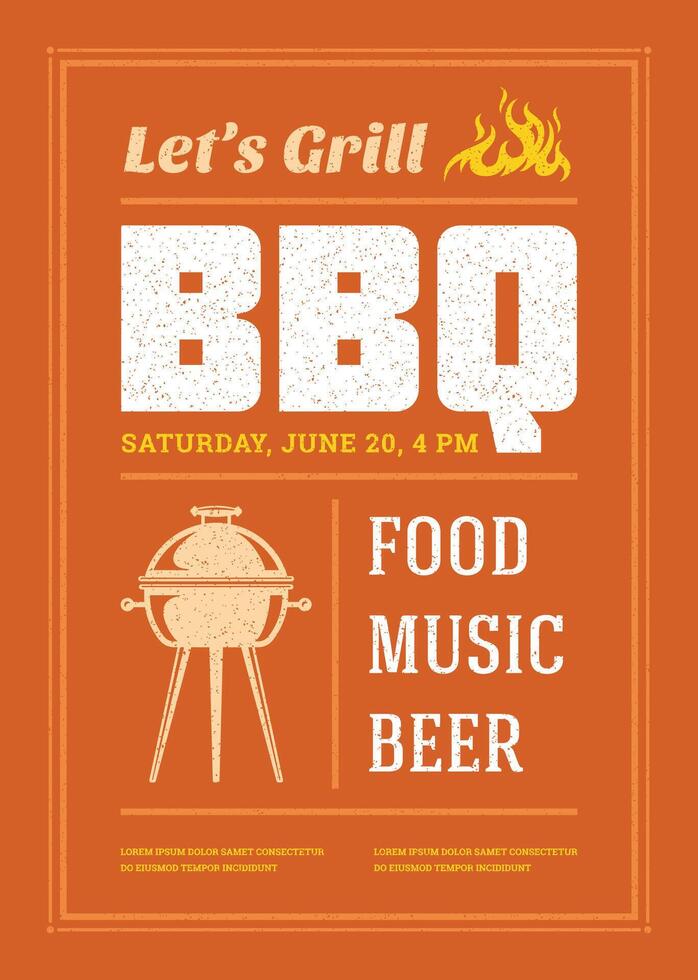 Barbecue party invitation flyer or poster design template vector