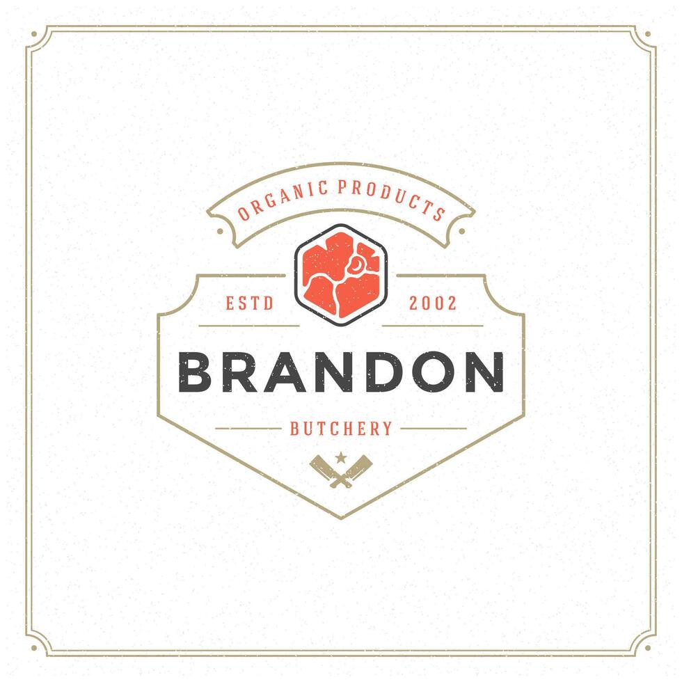 Butcher shop logo illustration. vector