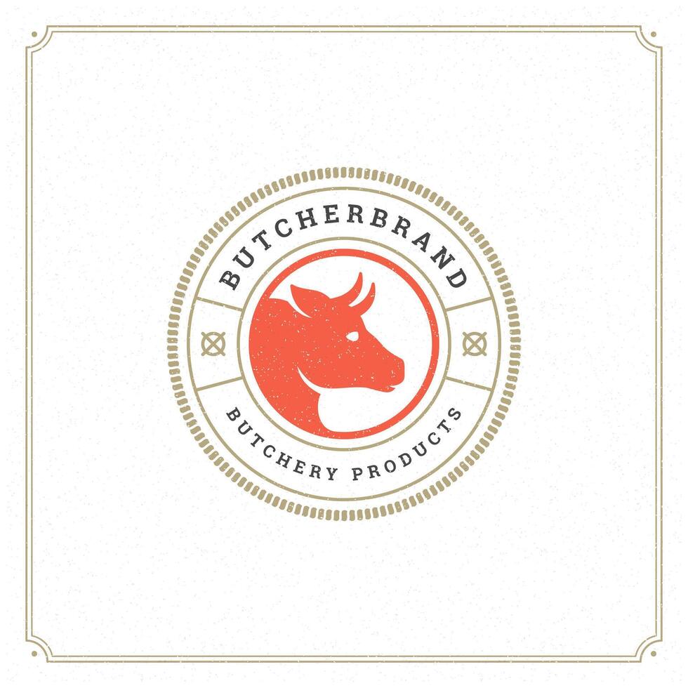 Carnicero tienda logo ilustración. vector