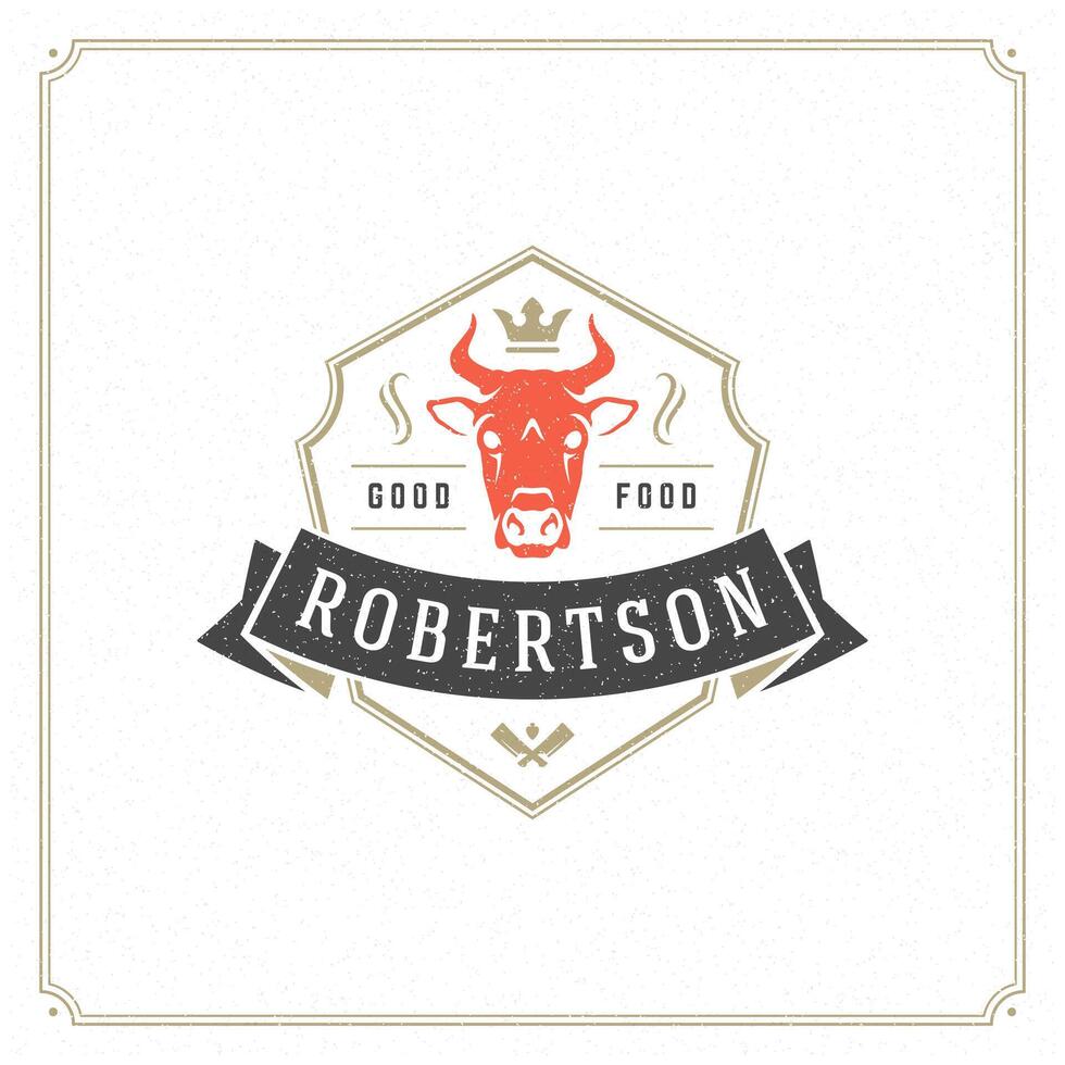 Butcher shop logo illustration. vector