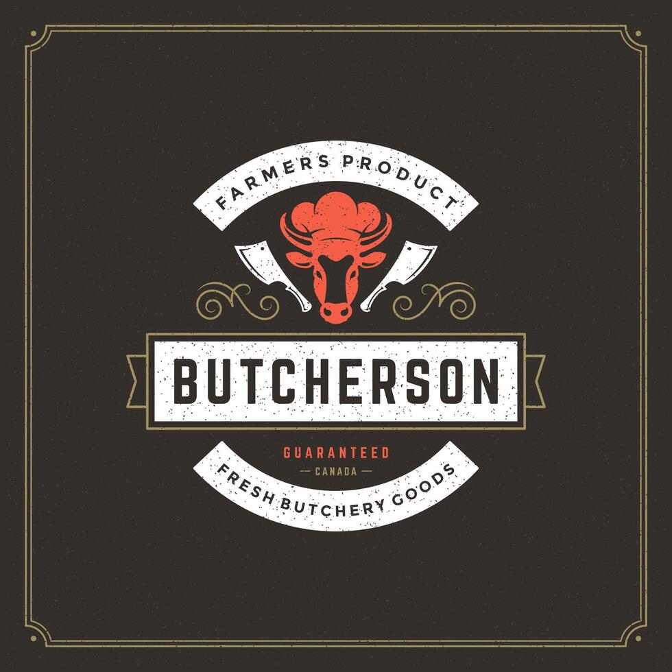 Butcher shop logo illustration. vector