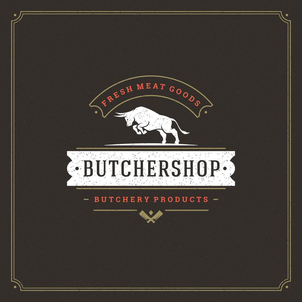 Butcher shop logo illustration. vector