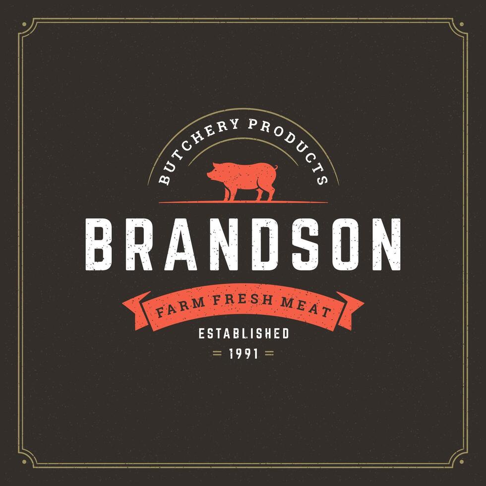 Butcher shop logo illustration. vector