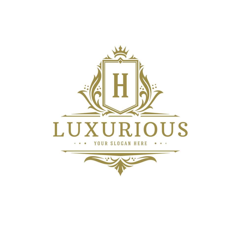 Luxury logo crest template design illustration. vector