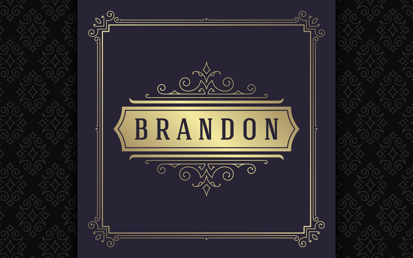 Vintage logo elegant flourishes line art graceful ornaments victorian style template design vector