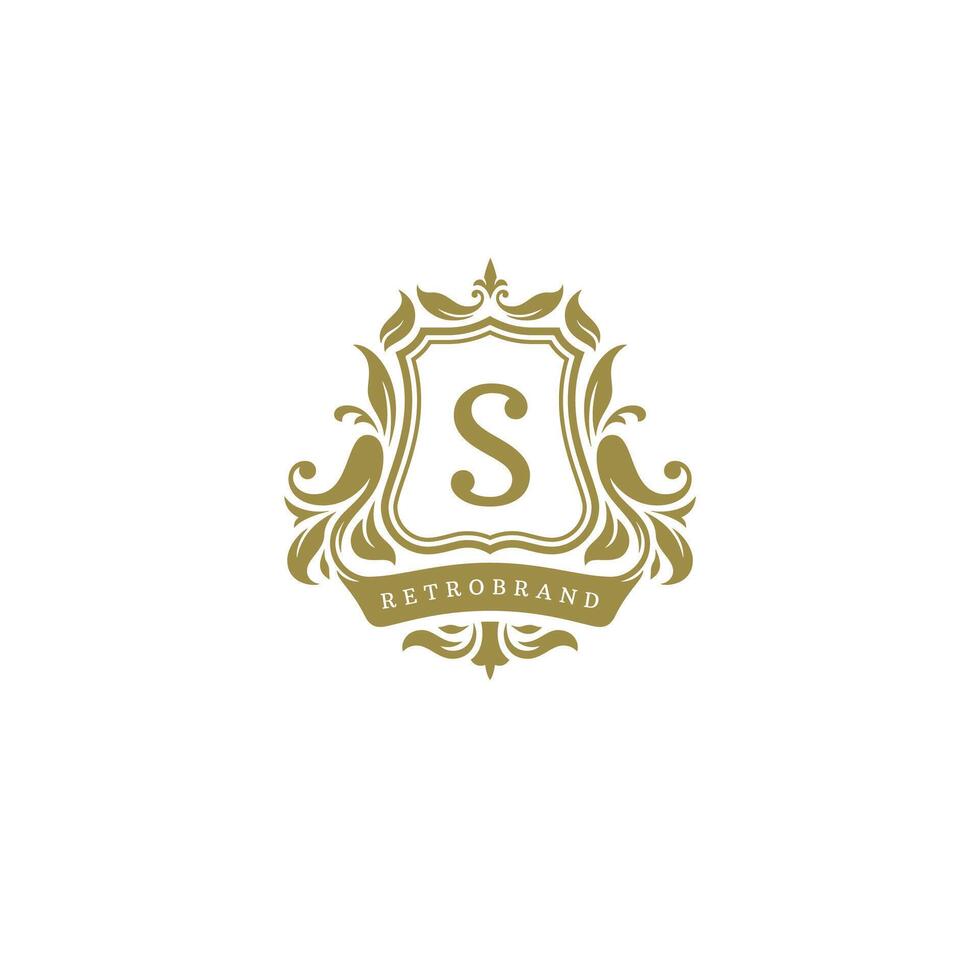 Luxury logo crest template design illustration. vector