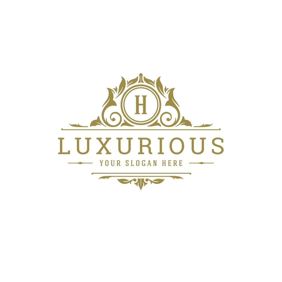 Luxury logo crest template design illustration. vector