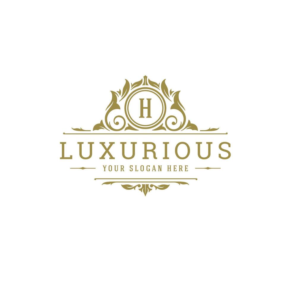 Luxury logo crest template design illustration. vector