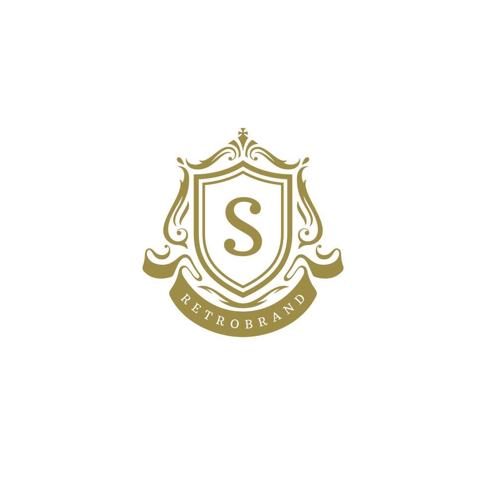 Luxury logo crest template design illustration. vector