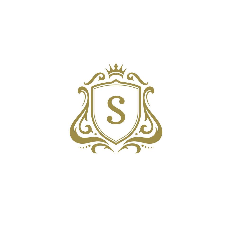 Luxury logo crest template design illustration. vector