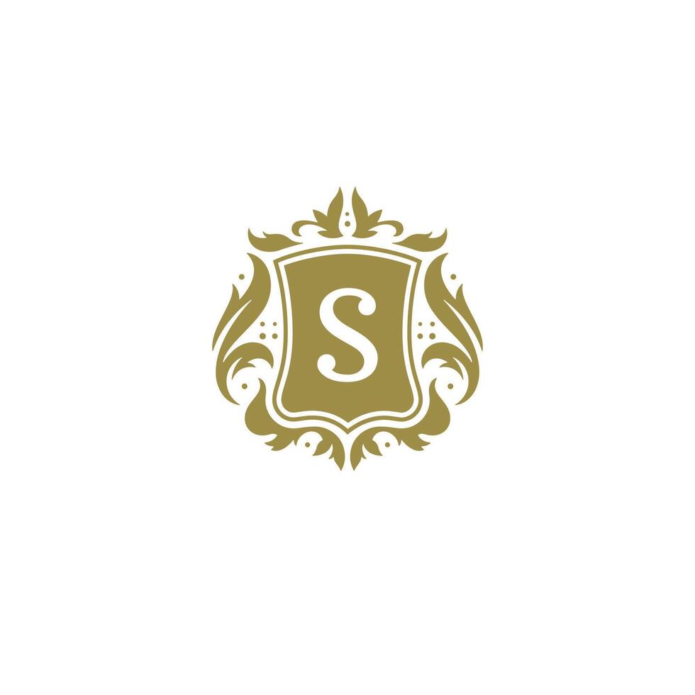 Luxury logo crest template design illustration. vector