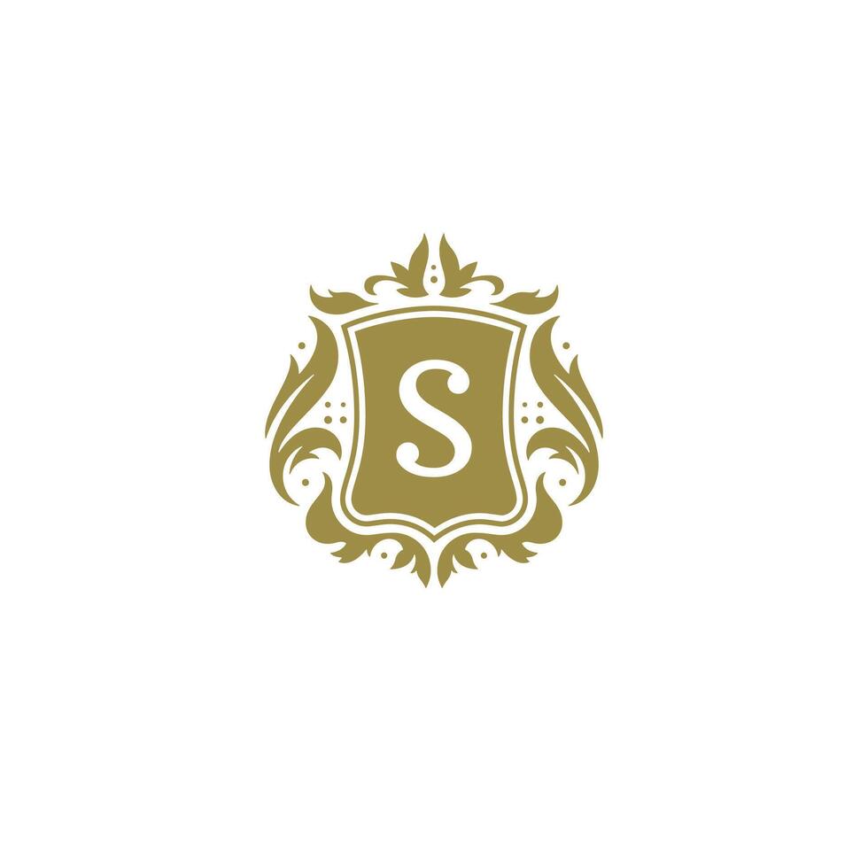 Luxury logo crest template design illustration. vector