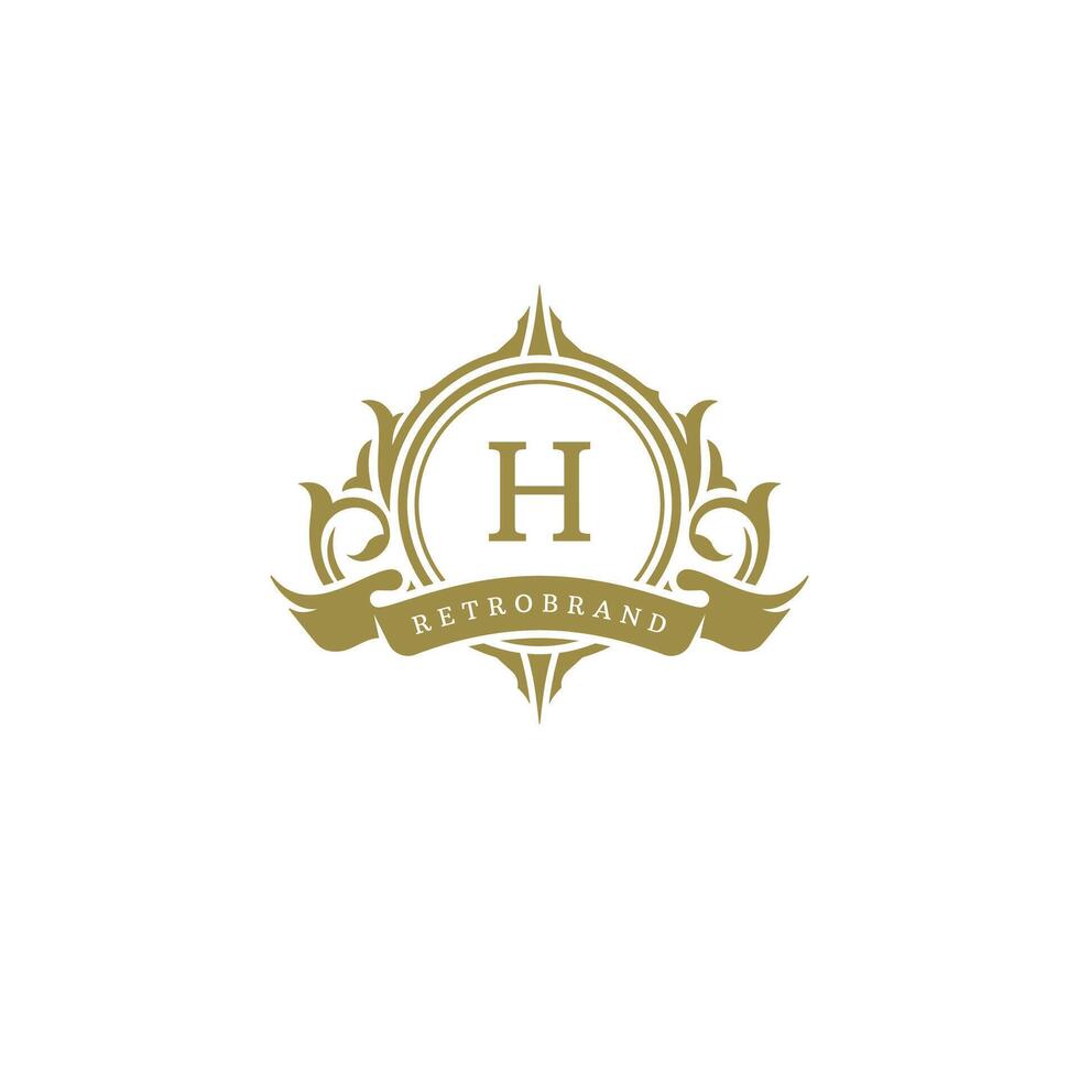 Luxury logo crest template design illustration. vector