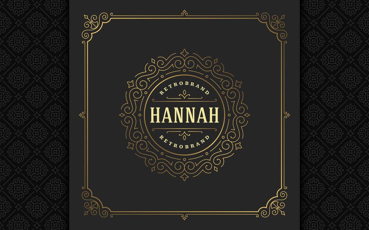 Vintage logo elegant flourishes line art graceful ornaments victorian style template design vector