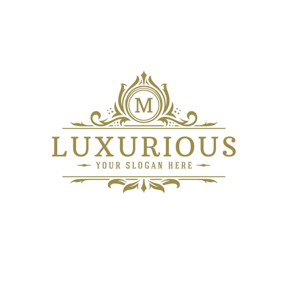 Luxury logo crest template design illustration. vector