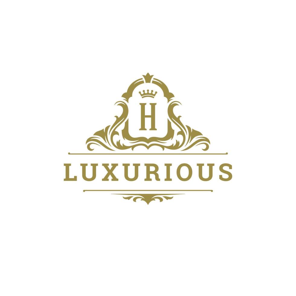 Luxury logo crest template design illustration. vector