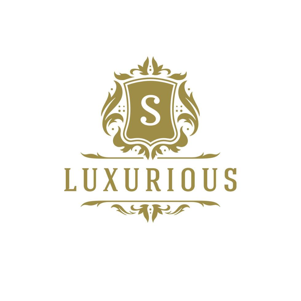 Luxury logo crest template design illustration. vector