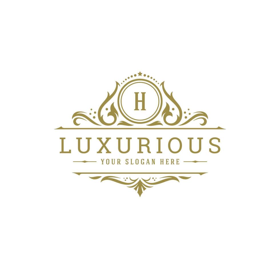 Luxury logo crest template design illustration. vector