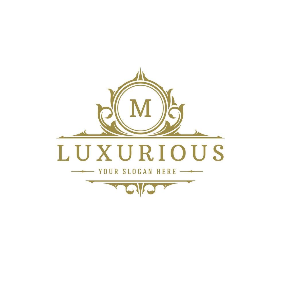 Luxury logo crest template design illustration. vector