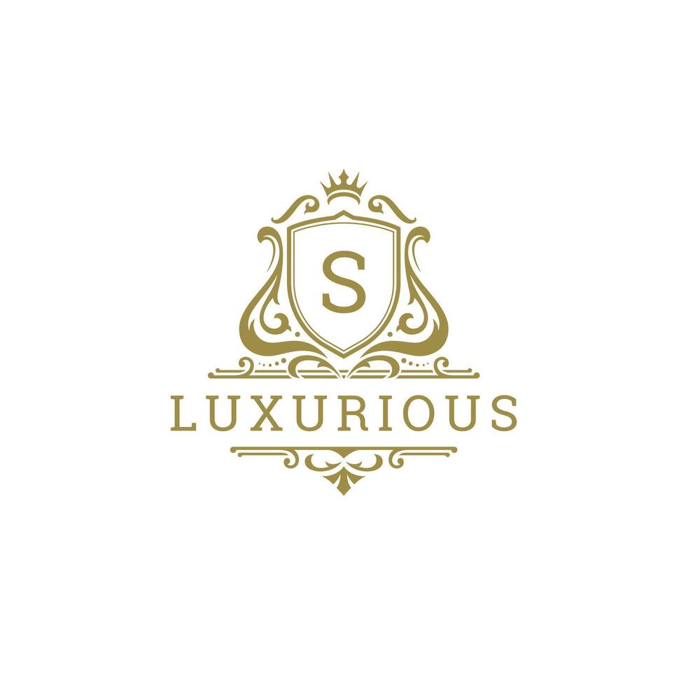 Luxury logo crest template design illustration. vector