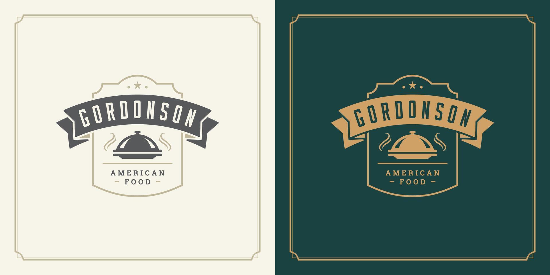 Restaurant logo template illustration for menu and cafe sign vector