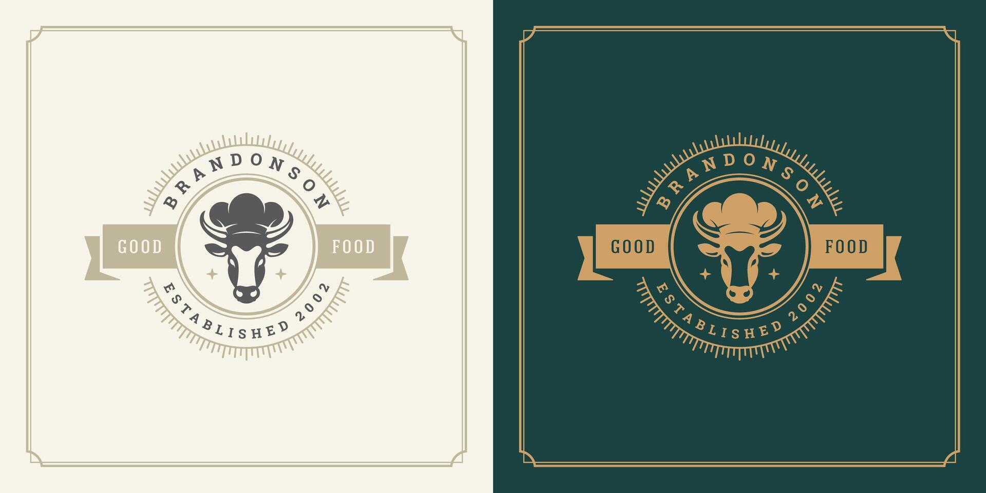 Restaurant logo template illustration for menu and cafe sign vector