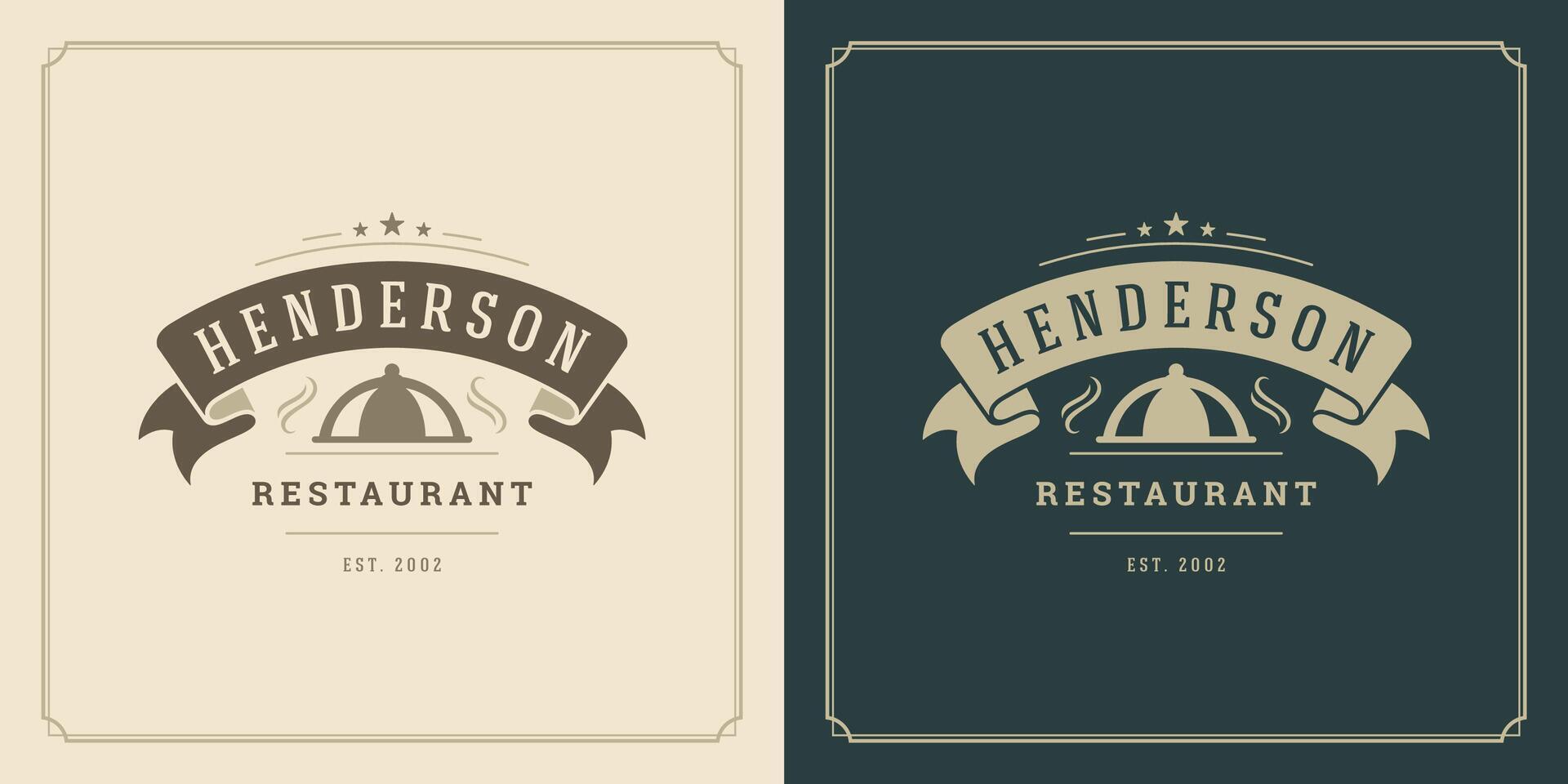 restaurante logo modelo ilustración para menú y café firmar vector