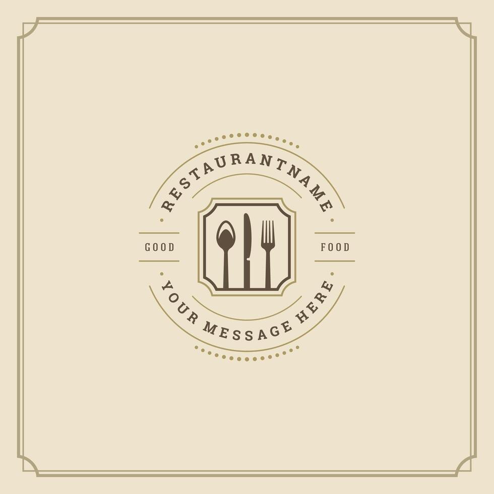 restaurante logo modelo ilustración bueno para restaurante menú vector