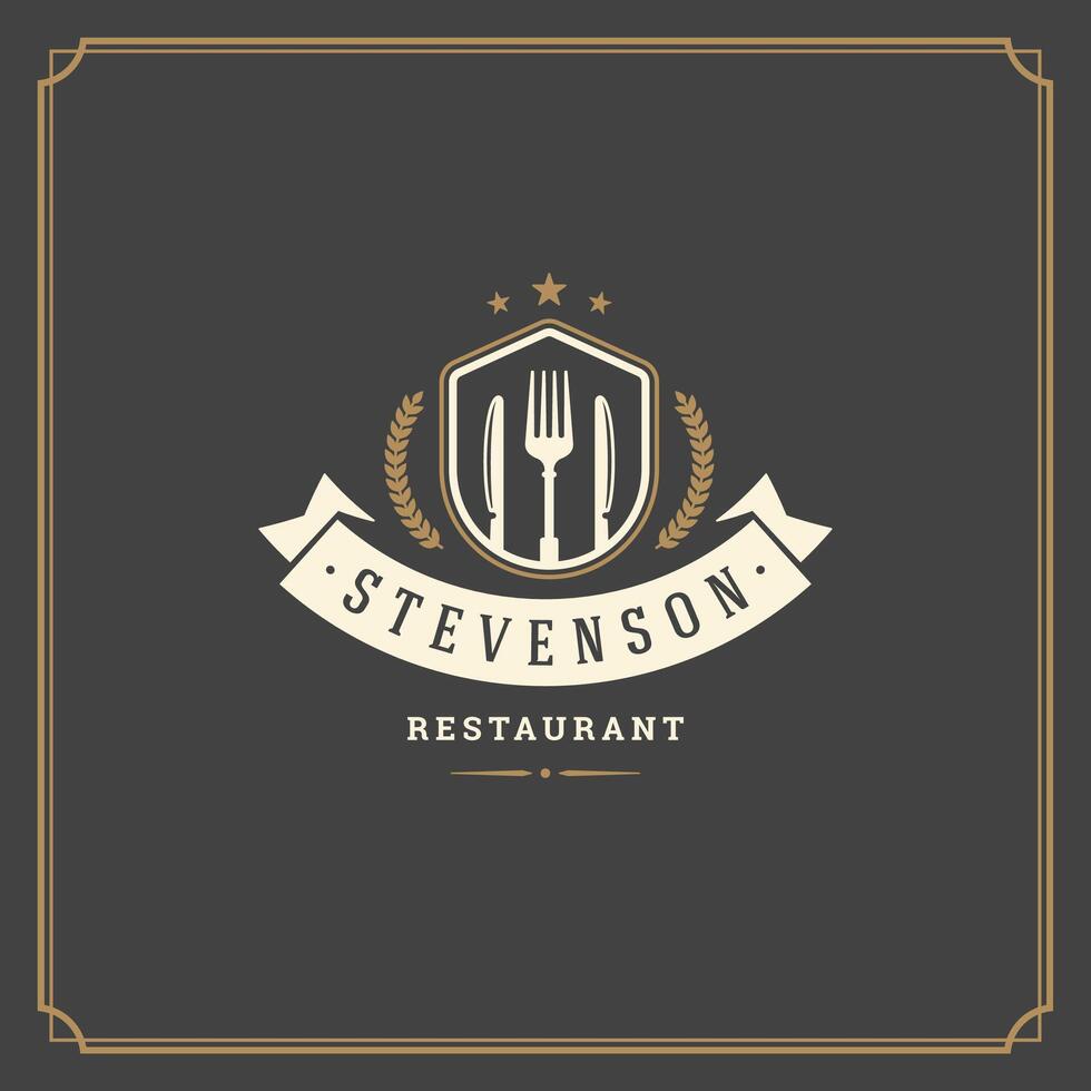 restaurante logo modelo ilustración bueno para restaurante menú vector