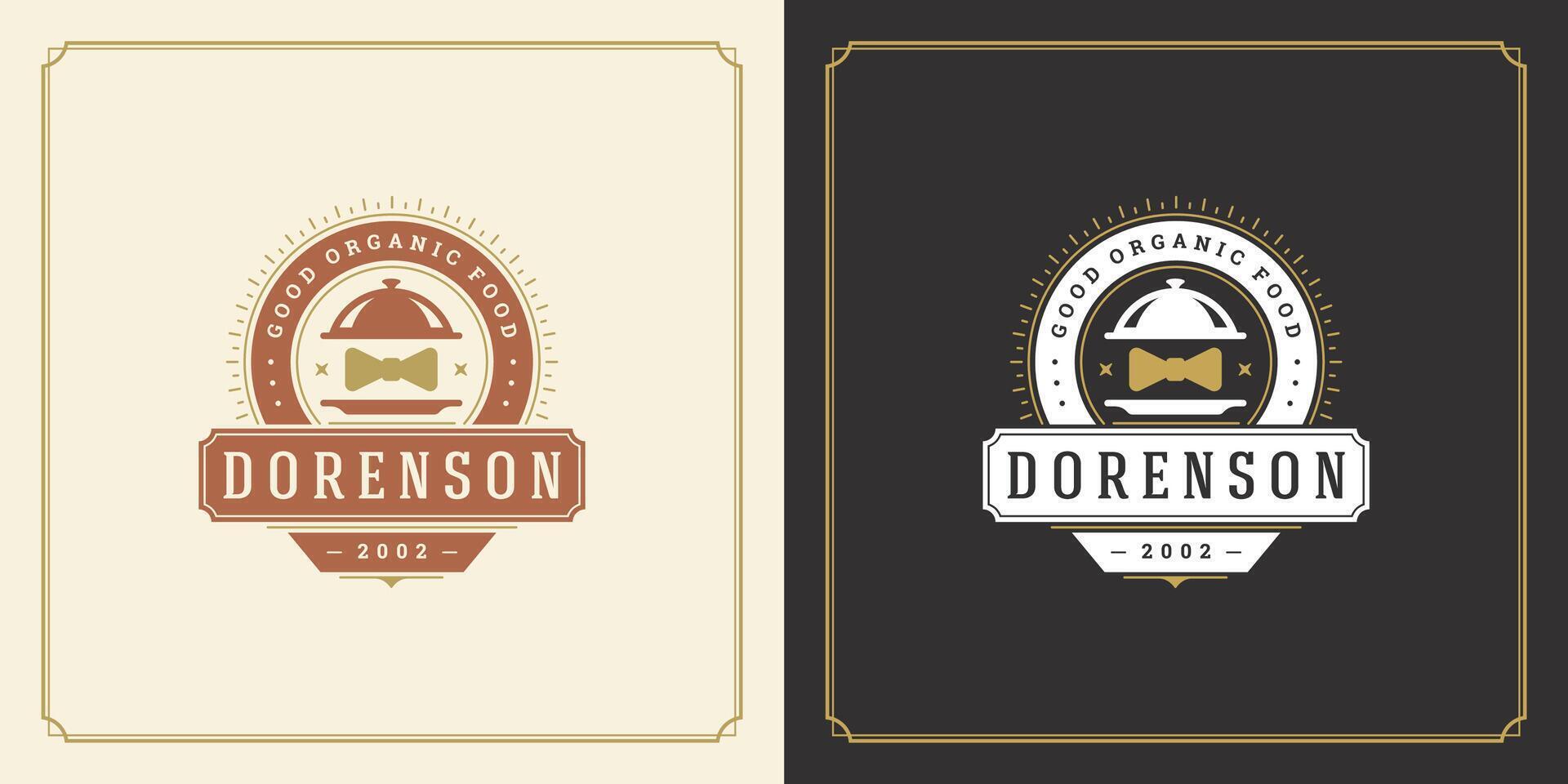 Restaurant logo template illustration for menu and cafe sign vector