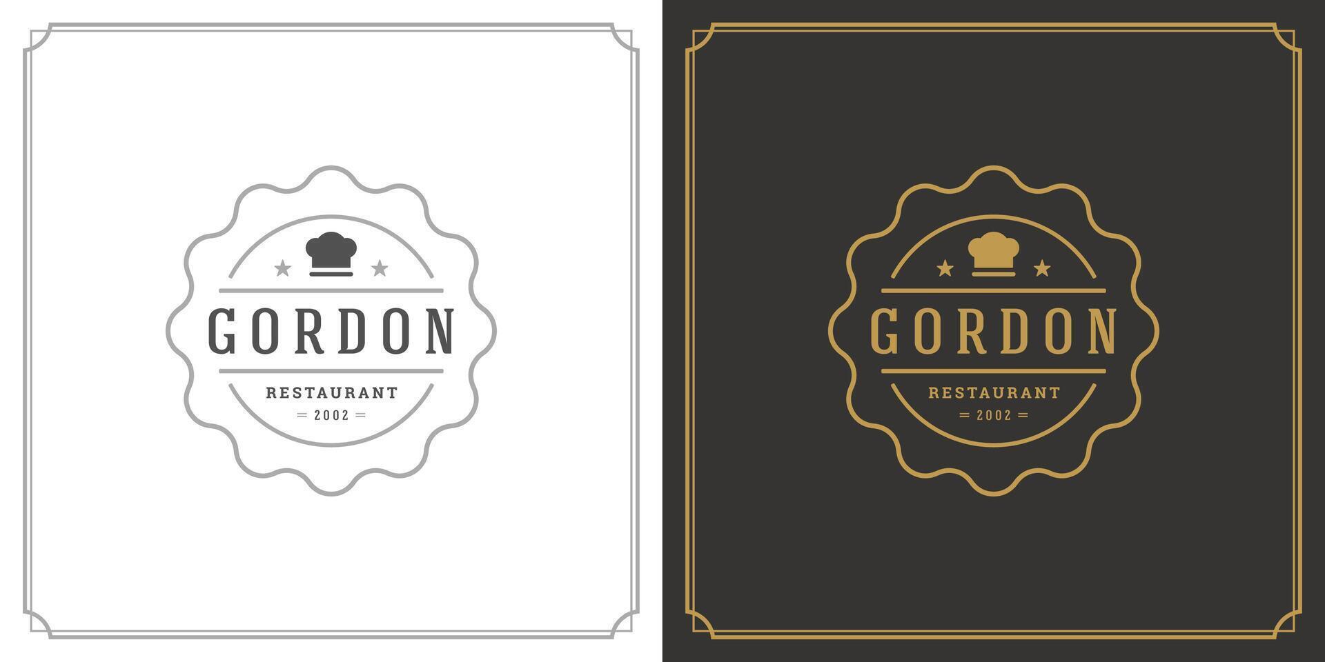 Restaurant logo template illustration for menu and cafe sign vector