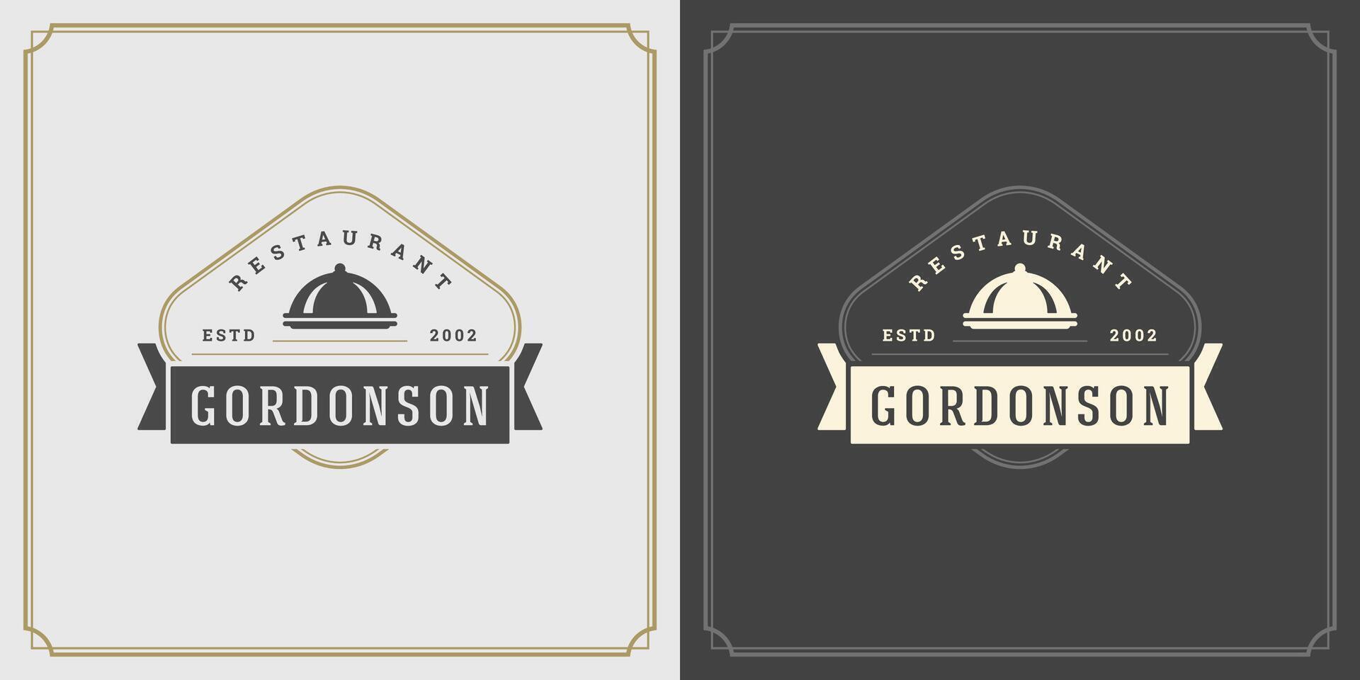 Restaurant logo template illustration for menu and cafe sign vector