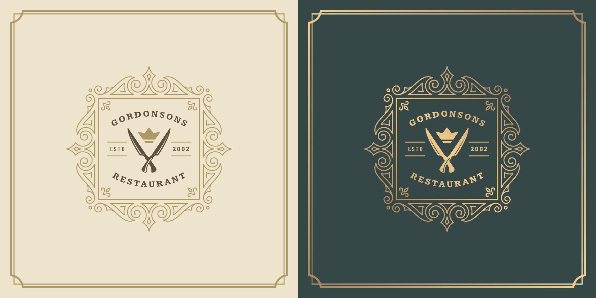 Restaurant logo template illustration for menu and cafe sign vector