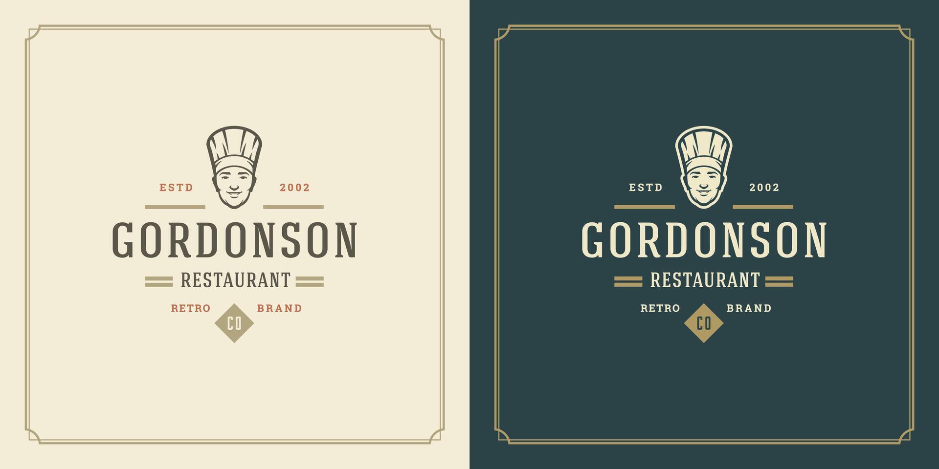 Restaurant logo template illustration for menu and cafe sign vector