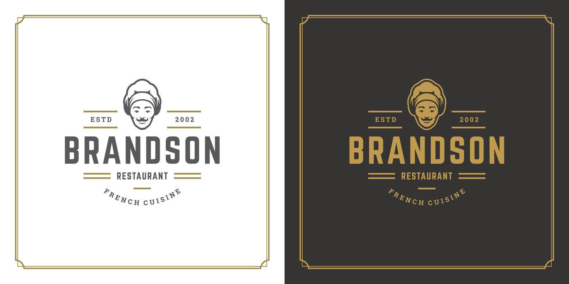 Restaurant logo template illustration for menu and cafe sign vector