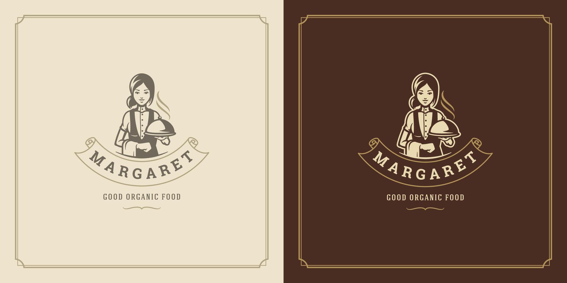 Restaurant logo template illustration for menu and cafe sign vector