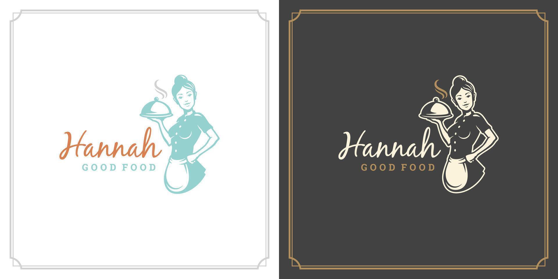 Restaurant logo template illustration for menu and cafe sign vector