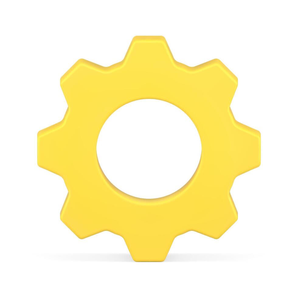 Yellow gear wheel cogwheel 3d illustration vector