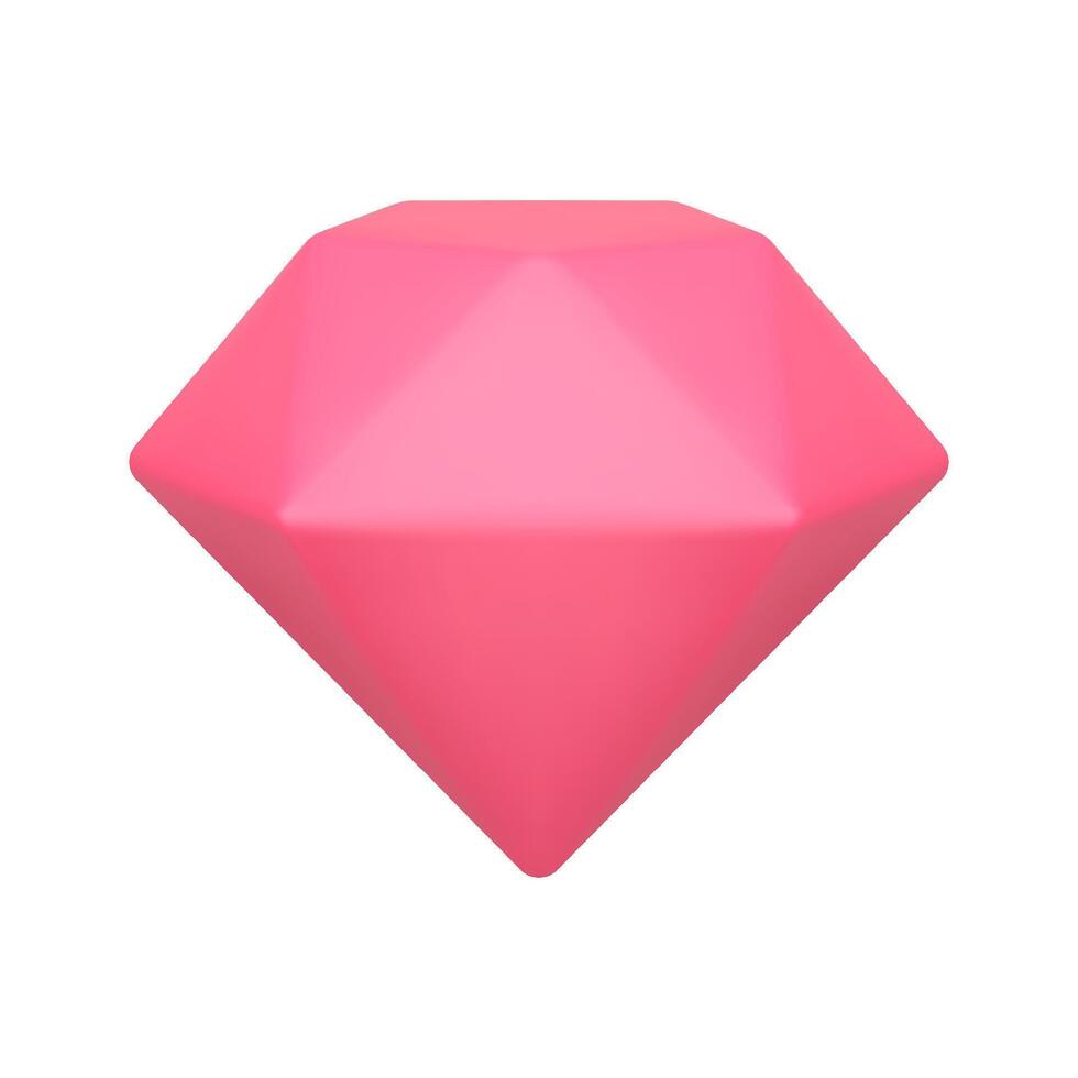 brillante rosado joya quilate prima calidad 3d icono isométrica ilustración vector