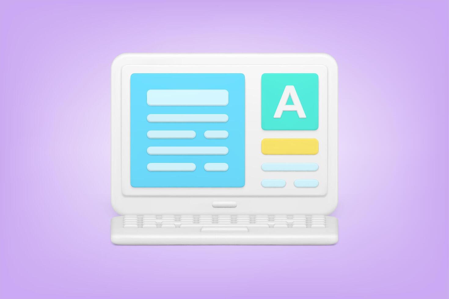 Online typing in web application 3d icon vector