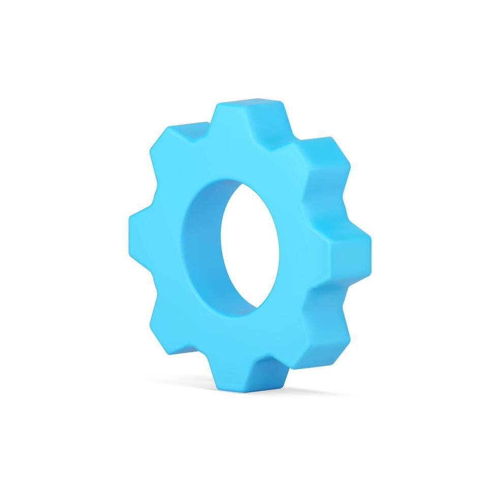 Realistic gear 3d icon. Cogwheel industry and machinery vector