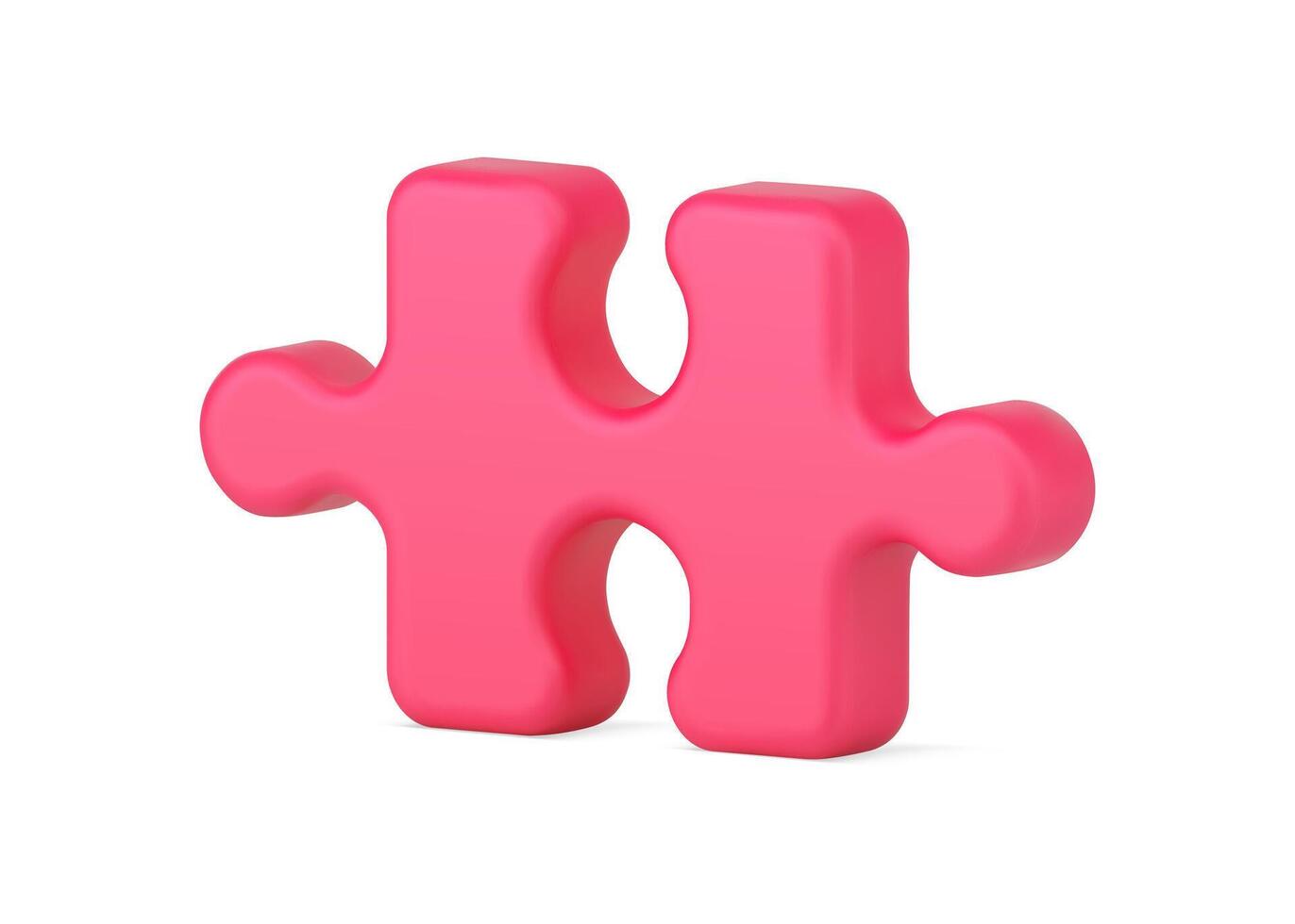 Creative part puzzle 3d icon. Red logical element for solving problem vector